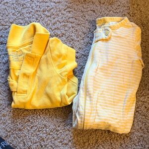 Yellow Baby Polo Shirt and Striped Onesie